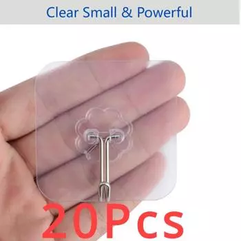 1-20 шт. Прозрачные самоклеящиеся крючки из нержавеющей стали для ванной комнаты, полотенца, одежда, крючки-наклейки, вешалки для ключей, хранение