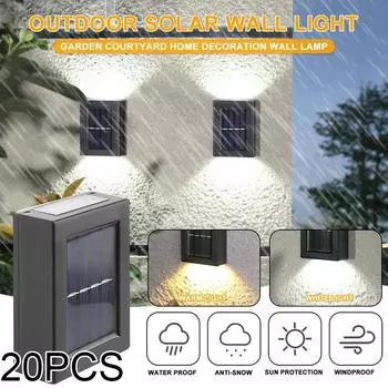 1-20 шт. солнечная лампа наружные светодиодные фонари IP65 водонепроницаемые для украшения сада балкон двор уличный настенный декор лампы садовый свет Cold White
