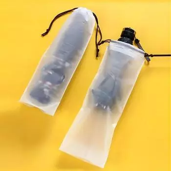 1/20 шт., сумка для хранения зонтов, полупрозрачный пластиковый пакет, водонепроницаемый, многофункциональный, многоразовый, на шнурке, товары для дома