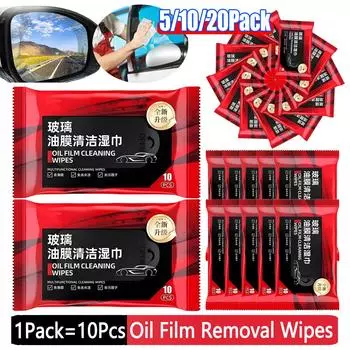 1-20 шт. в упаковке салфетки для удаления масляной пленки со стекол автомобиля, очиститель пятен масляного пятна автомобиля, влажные салфетки для чистки лобового стекла автомобиля, очиститель зеркал заднего вида