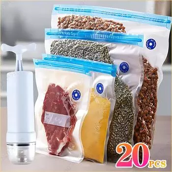 1-20 шт. вакуумный пакет для хранения пищевых продуктов, герметичный пакет для холодильника, вакуумный пакет для хранения пищевых продуктов, компрессионный пакет для пищевых продуктов
