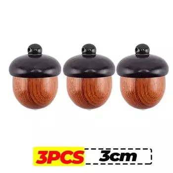 1/20x Mini Wood Acorn Pendant Box Portable Rescue Pill Case Tablets Organizer Multi-purpose Storage Container DIY Acorn Pendant