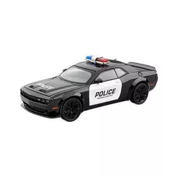 1/22 Dodge Challenger Redeye Hellcat Police Alloy Sports Car Diecast Модель Звуковая и световая игрушка Коллекционная витрина Украшение Подарки чёрный