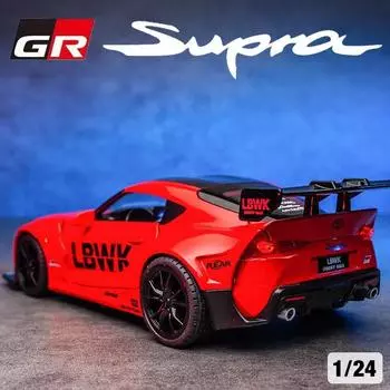 1/22 масштаб Toyota Supra литая модель гоночного автомобиля со звуком и светом инерционный звуковой эффект коллекция украшений для мальчиков подарок белый