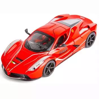 1:22-масштабная модель автомобиля FXXK, автомобиль с откатным механизмом, звуком и светом для детей, мальчиков и девочек, металлический корпус 1/22- 21x9.5x5m красный