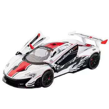1/22 McLaren P1 GTR модель автомобиля игрушечный сплав литой спортивный автомобиль 3 двери могут быть открыты звук свет инерционный механизм модель украшения праздничный подарок белый