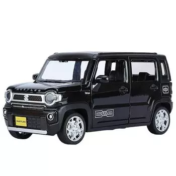 1/22 Suzuki Hustler игрушечная модель автомобиля чугунный 6 дверей могут открываться звук легкий литой корпус Mainan Pullback мальчик праздничный подарок 1/22-Size:15.5*9*7.5cm чёрный