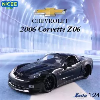 1:24 2006 Chevrolet Corvette Z06 High Simulation Diecast Car Metal Alfa Модель автомобиля Игрушки для детей Подарочная коллекция J137