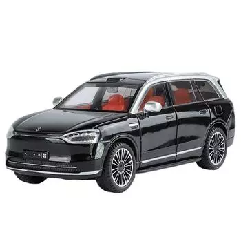 1/24 AITO Selis M9 SUV Новые энергетические транспортные средства Литая модель автомобиля Звуковая и световая игрушка Украшения для дома Украшения Игрушки для мальчиков чёрный