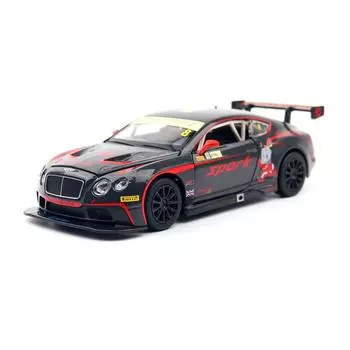 1/24 Bentley Continental GT3 Racing литая игрушечная машинка из сплава миниатюрная модель бесплатные колеса звук и свет коллекция подарок для ребенка белый