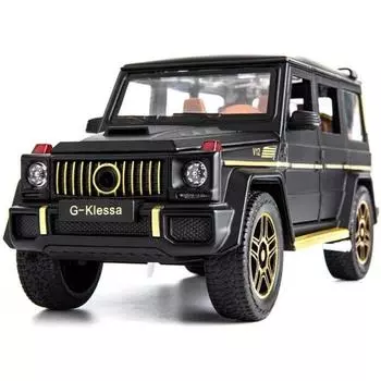 1/24 Benz G63 AMG Модель автомобиля, цинковый сплав, инерционная игрушечная машина со звуком и светом для детей, мальчиков и девочек, подарок 1/24-Size:22*9.5*6.9cm чёрный
