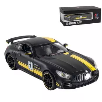 1/24 BENZ GTR литая модель автомобиля с высокой имитацией, игрушка со звуком и светом, инерционные транспортные средства, декоративные игрушки для детей, подарок чёрный