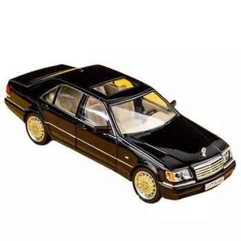 1/24 Benz W140 320SEL игрушечные модели машин литые со звуком и светом задние колеса инерционные модели машин коллекционные подарки белый