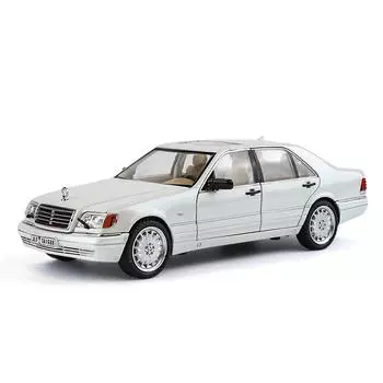 1/24 Benz W140 S320 SEL Alloy Classic Old Car Model Diecasts Metal Retro Vehicles Car Model Sound and Light Collection Kids Toys Gift чёрный