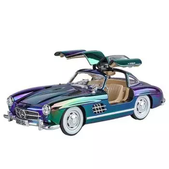1/24 Benzs 300SL литая модель автомобиля металл классика гальванопокрытие транспортные средства моделирование модель автомобиля звук и свет детские подарки золотистый