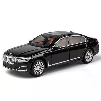 1/24 BMW 7 серии 760 LI литая модель автомобиля игрушечные машинки из металла имитация модели автомобиля коллекция звуков и света детские подарки чёрный