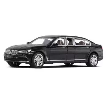 1/24 BMW 7Series 760LI Alloy Car Model Diecasts & Toy Vehicles Металлическая игрушечная модель автомобиля High Simulation Collection Подарки для детей чёрный