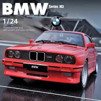 1:24 BMW M3 1988 уличная машина литая модель автомобиля из сплава металла 3 передачи инерционный руль коллекция хобби украшения мальчики дети подарок белый