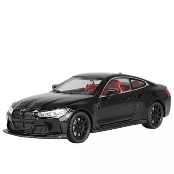 1/24 BMW M4 Coupe литой спортивный автомобиль модель литой металл гоночный автомобиль транспортные средства модель имитация звука свет коллекция детская игрушка подарок 1/24-Size:21*9.5*5cm чёрный