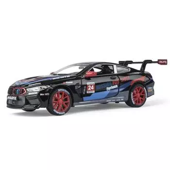 1/24 BMW M8 GTE гоночный автомобиль литой автомобиль модель звук свет инерционная игрушечная модель компьютер декоративные украшения детские игрушки подарок чёрный
