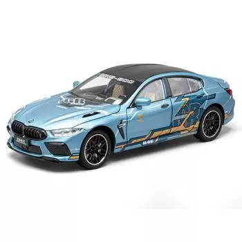 1/24 BMW M8 MANHART литой гоночный автомобиль модель литой металлический спортивный автомобиль транспортные средства модель звуковая и световая имитация детская игрушка подарок чёрный
