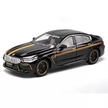 1/24 BMW M8 MANHART Supercar Модель легкосплавного автомобиля Звук и свет Инерционный механизм Детская игрушка Коллекционные предметы Подарок на день рождения синий