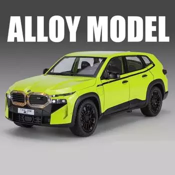 1:24 BMW XM SUV Модель легкого спортивного автомобиля Литой металлический автомобиль Модель транспортного средства Моделирование Звук и свет Инерционный механизм Коллекция Детские игрушки Мальчики Подарок зелёный