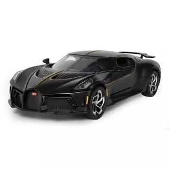 1/24 Bugatti Voice of The Night Модель автомобиля Литые игрушечные транспортные средства Металл Высокая имитация Звук и свет Коллекция Подарок для детей чёрный
