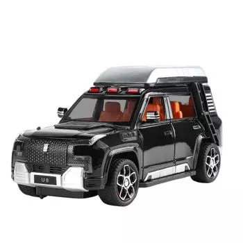 1/24 BYD Yangwang U8 SUV Модель автомобиля из литого металла Игрушка Новые энергетические внедорожники Модель автомобиля Звук и свет Детский подарок 1/24-Size:21.5*8.7*9.3cm чёрный