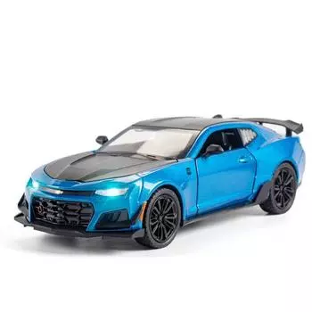 1:24 Chevrolet Camaro литой спортивный автомобиль модель игрушечный симулятор игрушечный автомобиль с инерционным механизмом детский подарок для мальчика модные украшения украшения Foam Box синий