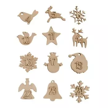 1-24 цифры Рождественский Адвент Календарь Обратный отсчет Деревянный Подвесной Рождественский Елочный Номер Подвесной Украшение Бирка Декор для Рождественской Вечеринки