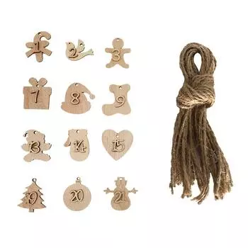 1-24 цифры Рождественский Адвент Календарь Обратный отсчет Деревянный Подвесной Рождественский Елочный Номер Подвесной Украшение Бирка Декор для Рождественской Вечеринки D