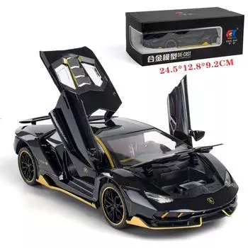 1/24 Diecast Lambor 770 High Simulation Alloy Sports Car Model Sound Super Racing Hot Car Wheel Children Gift Minicar чёрный