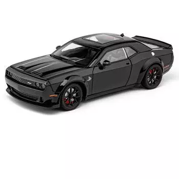 1/24 Dodge Challenger SRT Hellcat литая модель автомобиля из сплава металла спортивная модель автомобиля с высокой имитацией звука и света детская игрушка в подарок чёрный