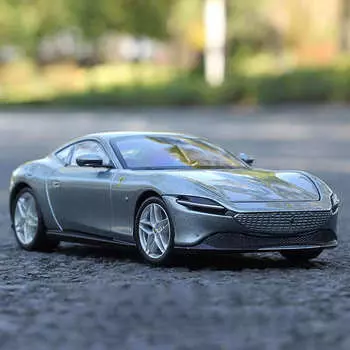 1:24 Ferrari Roma литая модель игрушечной машинки из сплава металлическая имитация спортивной машинки украшения звук и свет инерционная коллекция для детей мальчик подарок серый