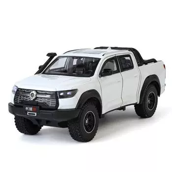 1/24 Great Wall Motor POER Pickup Alloy Car Model Diecast Metal Offroad Vehicles Car Model Simulation Sound Light Kids Toy Gift жёлтый