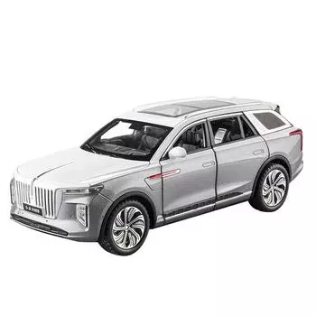 1/24 HONGQI E-HS9 SUV, модель автомобиля из сплава новой энергии, литая под давлением металлическая игрушечная модель автомобиля, имитация звука и света, подарки для детей 1/24-size: 21.5*9*7.3cm белый
