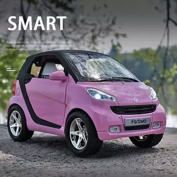 1:24 имитация автомобиля Smart Fortwo, сплав металла, литой автомобиль, модель игрушечного автомобиля, металлический подарок для детей, автомобиль, игрушки для детей