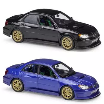 1:24 JDM Impreza WRX STI Racing Sports Модель литого под давлением металлического автомобиля с дисплеем чёрный