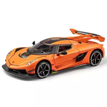 1/24 Koenigsegg Jesko Supercar литая игрушечная модель автомобиля со звуком и светом инерционный механизм детская игрушка коллекционная вещь подарок на день рождения белый