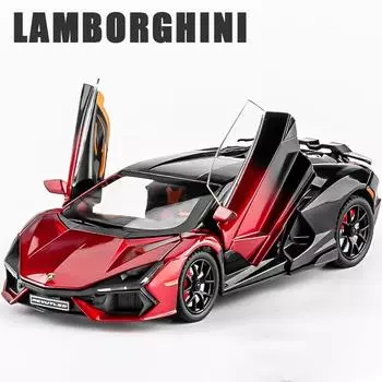 1:24 Lamborghini Revuelto Super Sports Car Alloy Car Die литье игрушечная машинка металлическая игрушечная машинка модель звук и свет инерционный механизм коллекция детская игрушка красный