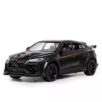 1/24 Lamborghini URUS Bison Mansory SUV литая модель игрушечного автомобиля литые металлические звуковые и световые игрушки для детей транспортное средство чёрный