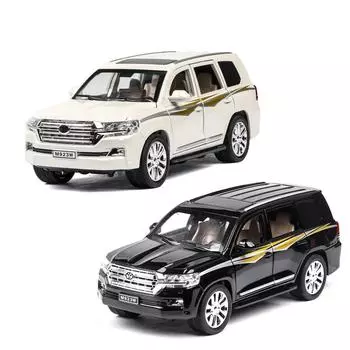 1:24 Land Cruiser музыкальная осветительная машина отлитая под давлением игрушечный транспорт Hot Wheel модель автомобиля игрушка чёрный