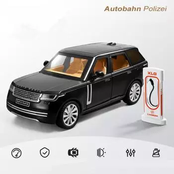 1/24 Land Rover Range Rover SUV литая модель автомобиля литой металлический внедорожник модель автомобиля имитация звука и света детская игрушка подарок чёрный