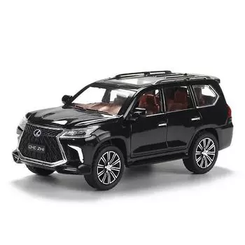 1/24 Lexus LX570 литой игрушечный автомобиль с инерционным механизмом, литой металлический игрушечный автомобиль со звуком и светом, 6 открытых дверей для детей, подарок, бесплатная доставка чёрный