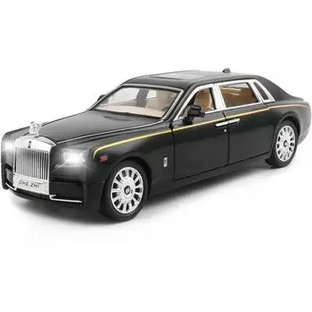 1/24 литая модель автомобиля Rolls-Royce Phantom игрушечный автомобиль, сплав коллекционная реплика Phantom модель автомобиля с инерционным механизмом со звуком и светом для детей подарок 1/24-Size:21*6.8*5.7cm чёрный