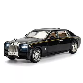 1/24 литой под давлением Rolls-Royce Phantom модель игрушечной машины имитация звука и света инерционная коллекционная игрушка транспортное средство для детей подарки чёрный