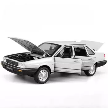 1/24 литой сплав Сантана модель автомобиля игрушка высокая имитация транспортного средства со звуком и светом инерционная коллекция украшения подарки для мальчиков чёрный