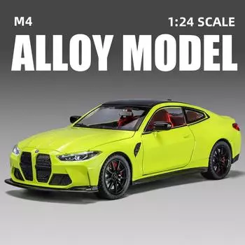 1:24 M4 G82 Coupe литой под давлением сплав спортивный автомобиль модель игрушечный гоночный автомобиль имитация звук и свет амортизатор инерционный детский подарок зелёный