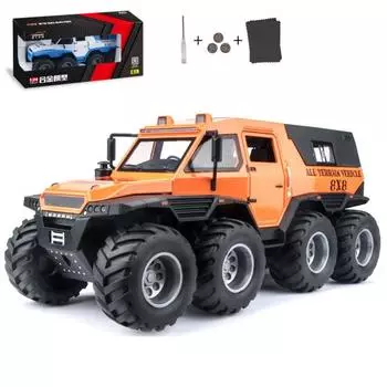 1/24 масштаб Avtoros Shaman 8x8 ATV, металлические литые под давлением игрушки из сплава, модели автомобилей, грузовики для мальчиков, детские транспортные средства, хобби и коллекция 22.5x10.3x10cm белый